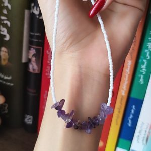 چوکر سفید سنگ آمیتیست