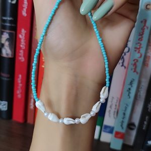 چوکر صدفی سبز آبی
