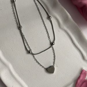 گردنبند دولاین قلب مینیمال