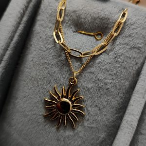 گردنبند دو لاین خورشید طلایی