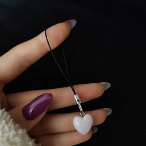 آویز موبایل قلب بنفش یاسی