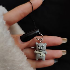 آویز موبایل خرس طوسی