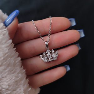 گردنبند تاج سفید سوارسکی