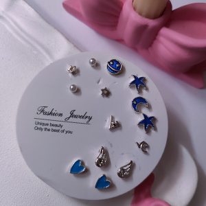 پک گوشواره 7 جفتی آبی