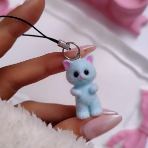 آویزموبایل گربه پشمالو آبی