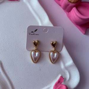گوشواره قلب مرواریدی