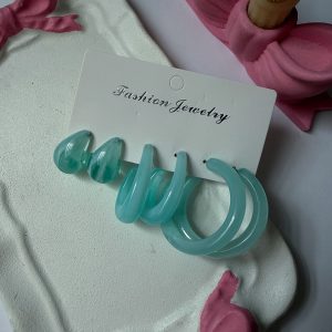 پک 3 جفتی گوشواره آبنباتی آبی