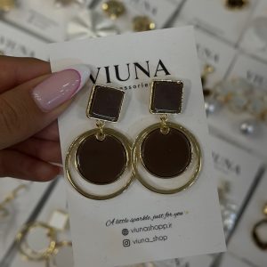 گوشواره قهوه ای دایره ای