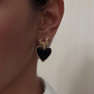 گوشواره قلب مشکی