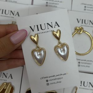 گوشواره قلب مرواریدی