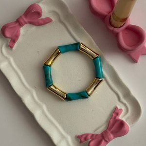 دستبند کشی استخوانی فیروزه ای 2