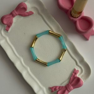 دستبند کشی استخوانی فیروزه ای