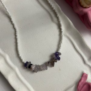 چوکر سفید سنگ آمیتیست